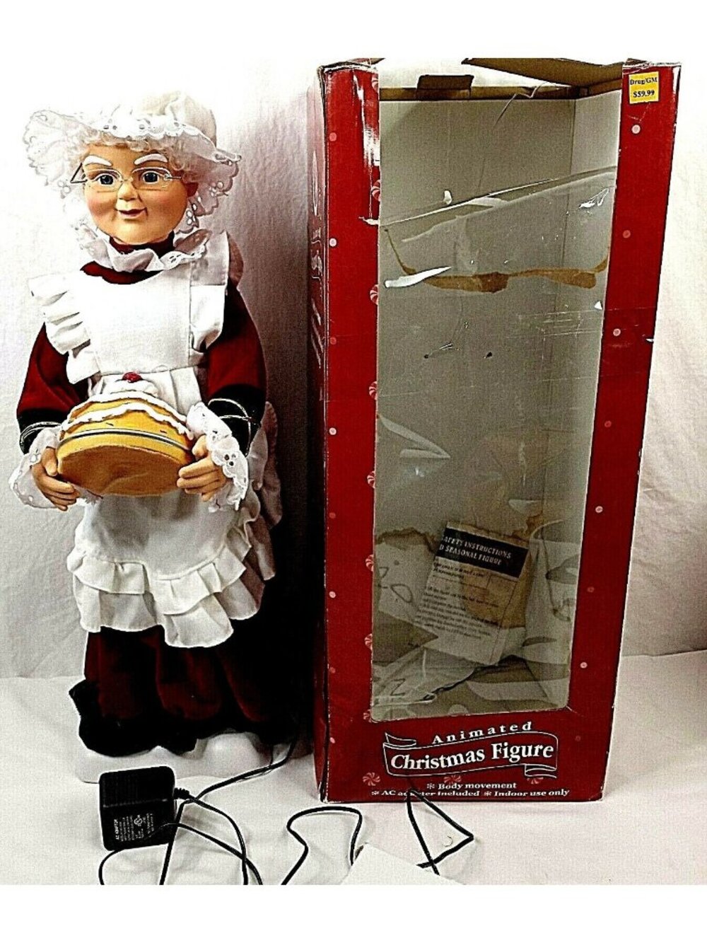 Christmas Mrs Santa Claus Animated Musical Light Moving Indoor 24" Figure 2005
